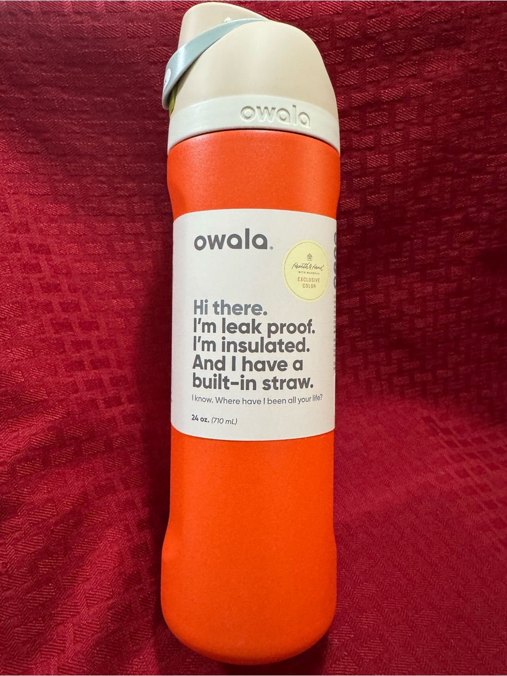 Owala 24oz Insulated Water Bottle with Built-In Straw — Orange